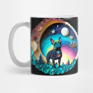 French Bulldog Frenchie Full Moon Galaxy Stars Trees Artwork Mug